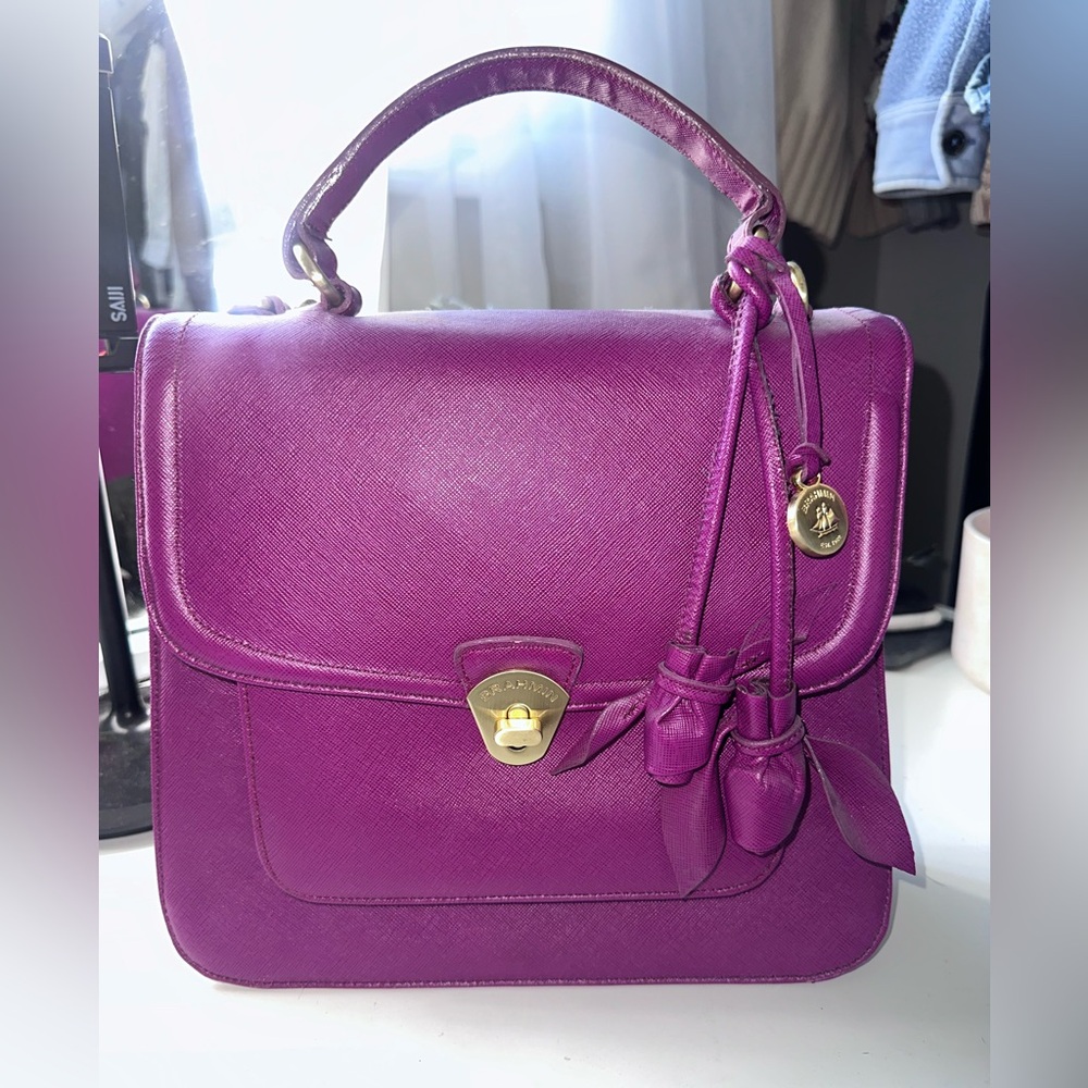 Brahmin 100% Leather Purple Crossbody Bag